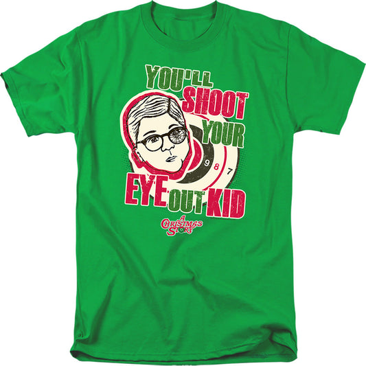 A Christmas Story Youll Shoot Your Eye Out Mens T Shirt Kelly Green