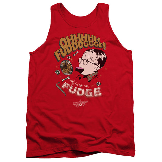 A Christmas Story Fudge Mens Tank Top Shirt Red