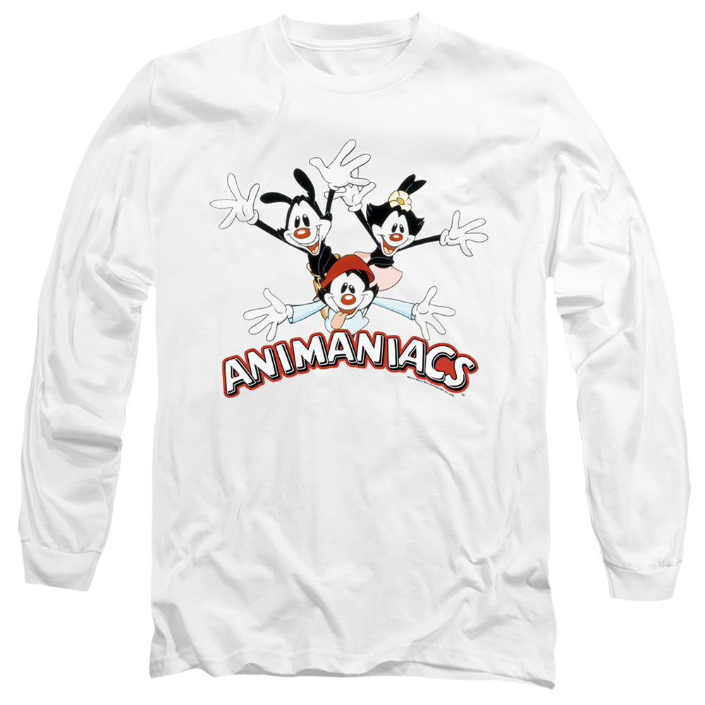Animaniacs Animaniacs Trio Mens Long Sleeve Shirt White - clothing by TeeHivey.com (Image 1)