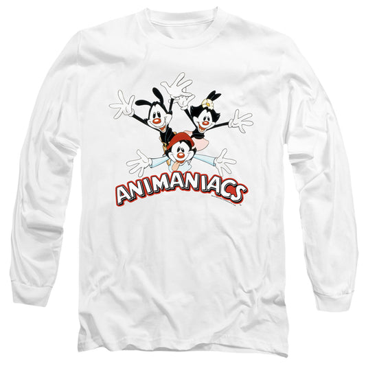 Animaniacs Animaniacs Trio Mens Long Sleeve Shirt White - clothing by TeeHivey.com (Image 1)