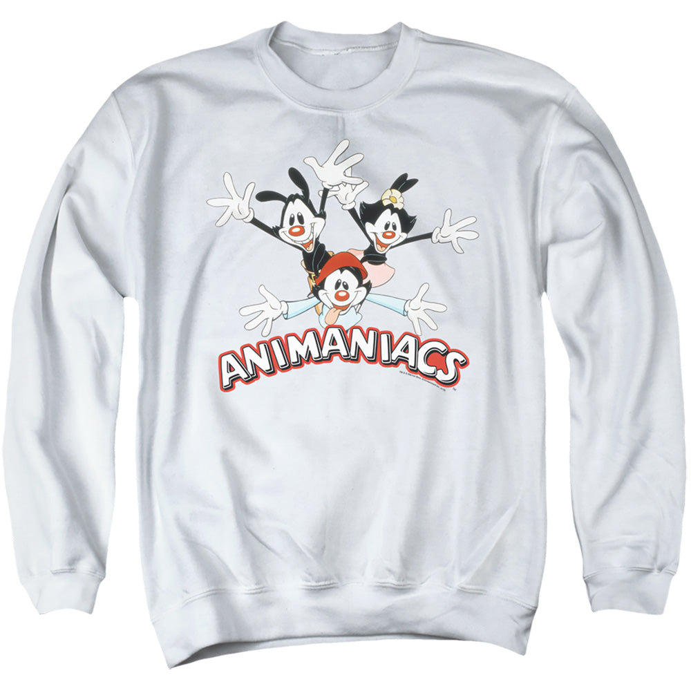 Animaniacs Animaniacs Trio Mens Crewneck Sweatshirt White - clothing by TeeHivey.com (Image 1)