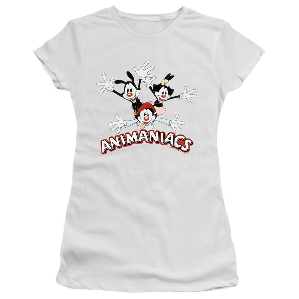 Animaniacs Animaniacs Trio Junior Sheer Cap Sleeve Womens T Shirt White - clothing by TeeHivey.com