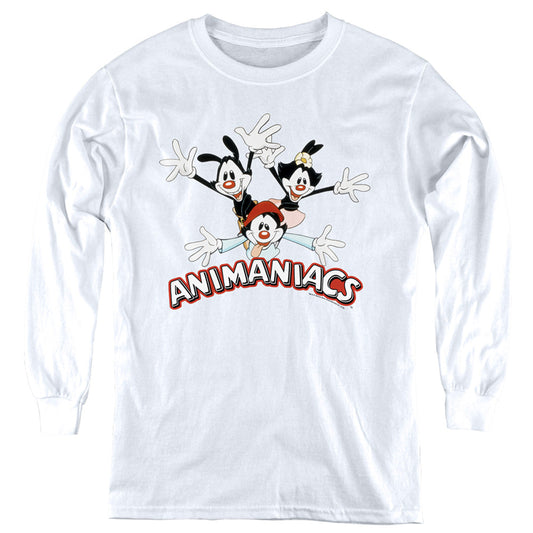 Animaniacs Animaniacs Trio Long Sleeve Kids Youth T Shirt White - clothing by TeeHivey.com