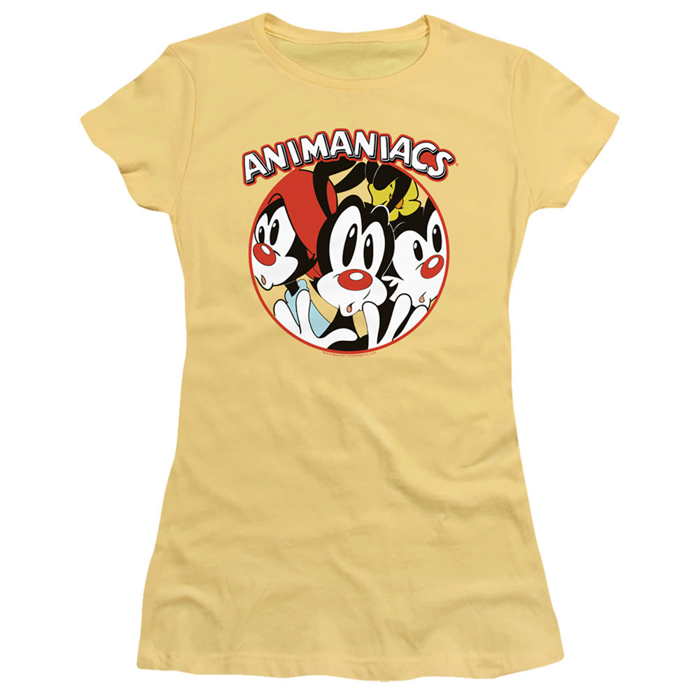Animaniacs Crammed Junior Sheer Cap Sleeve Womens T Shirt Banana - clothing by TeeHivey.com