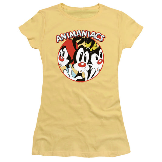 Animaniacs Crammed Junior Sheer Cap Sleeve Womens T Shirt Banana - clothing by TeeHivey.com