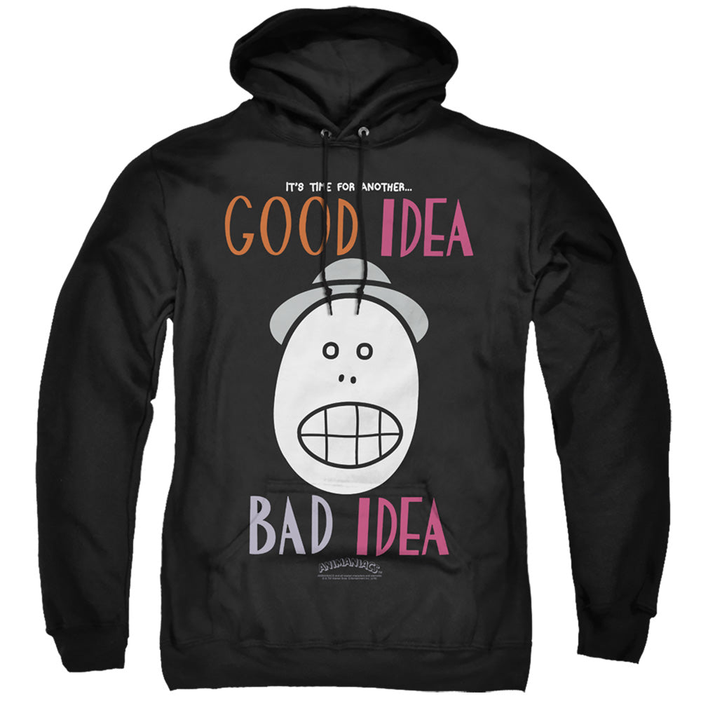 Animaniacs Good Idea Bad Idea Mens Hoodie Black - clothing by TeeHivey.com (Image 1)