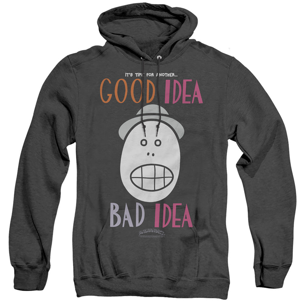 Animaniacs Good Idea Bad Idea Mens Heather Hoodie Black - clothing by TeeHivey.com