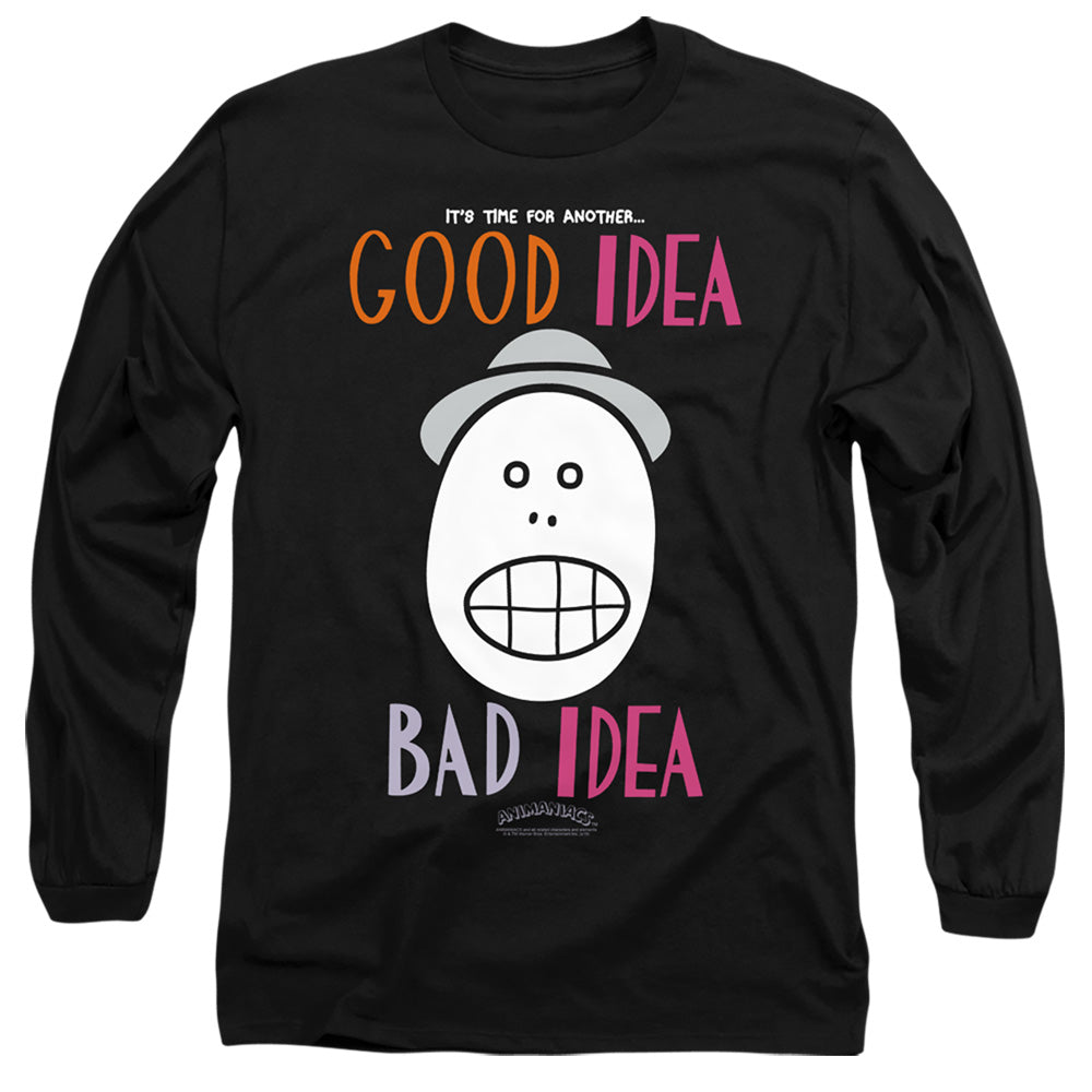 Animaniacs Good Idea Bad Idea Mens Long Sleeve Shirt Black - clothing by TeeHivey.com (Image 1)