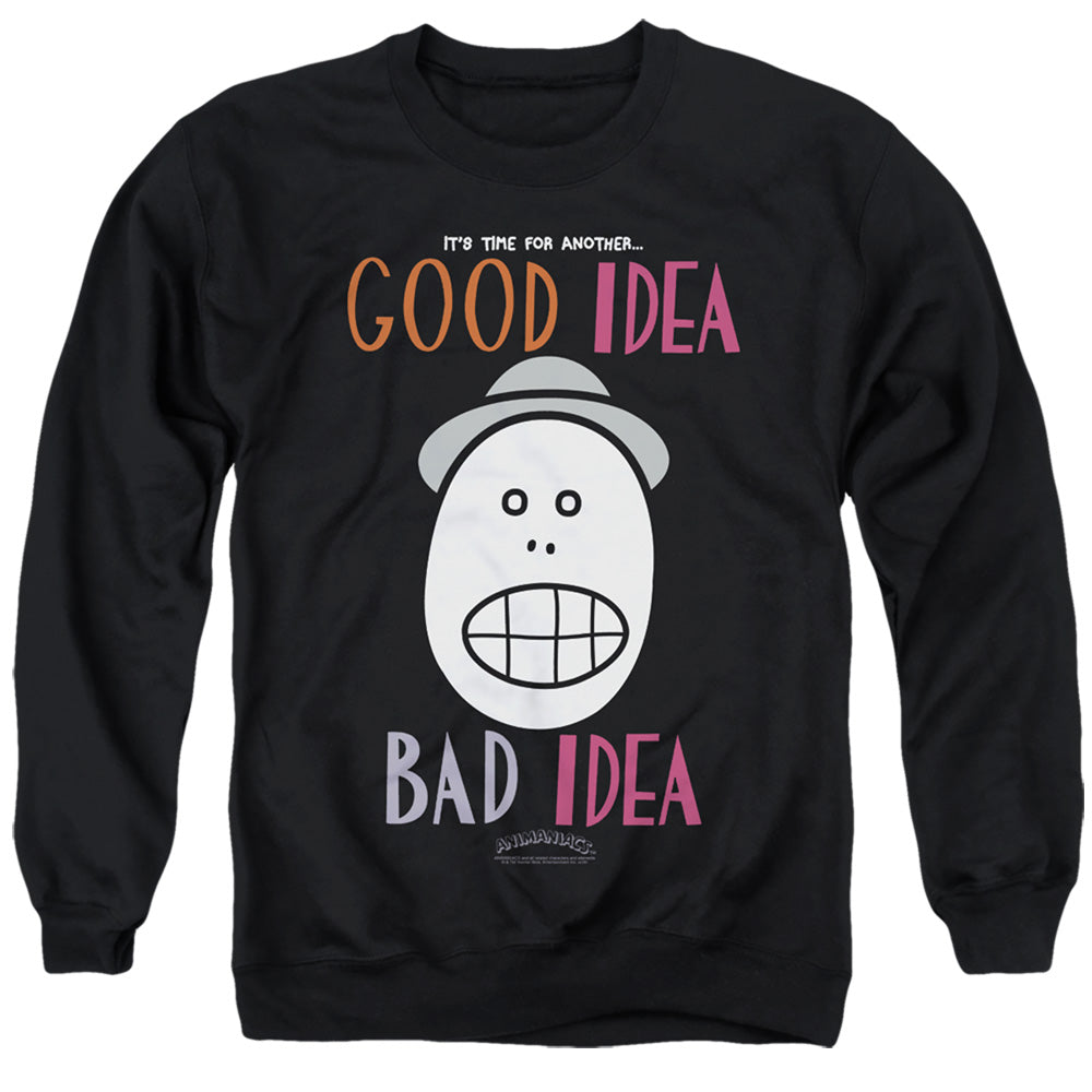 Animaniacs Good Idea Bad Idea Mens Crewneck Sweatshirt Black - clothing by TeeHivey.com (Image 2)