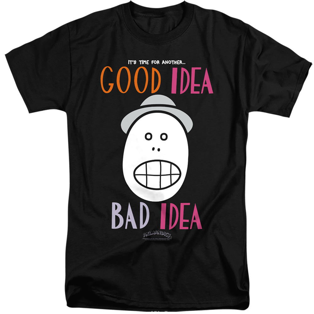 Animaniacs Good Idea Bad Idea Mens Tall T Shirt Black - clothing by TeeHivey.com (Image 2)