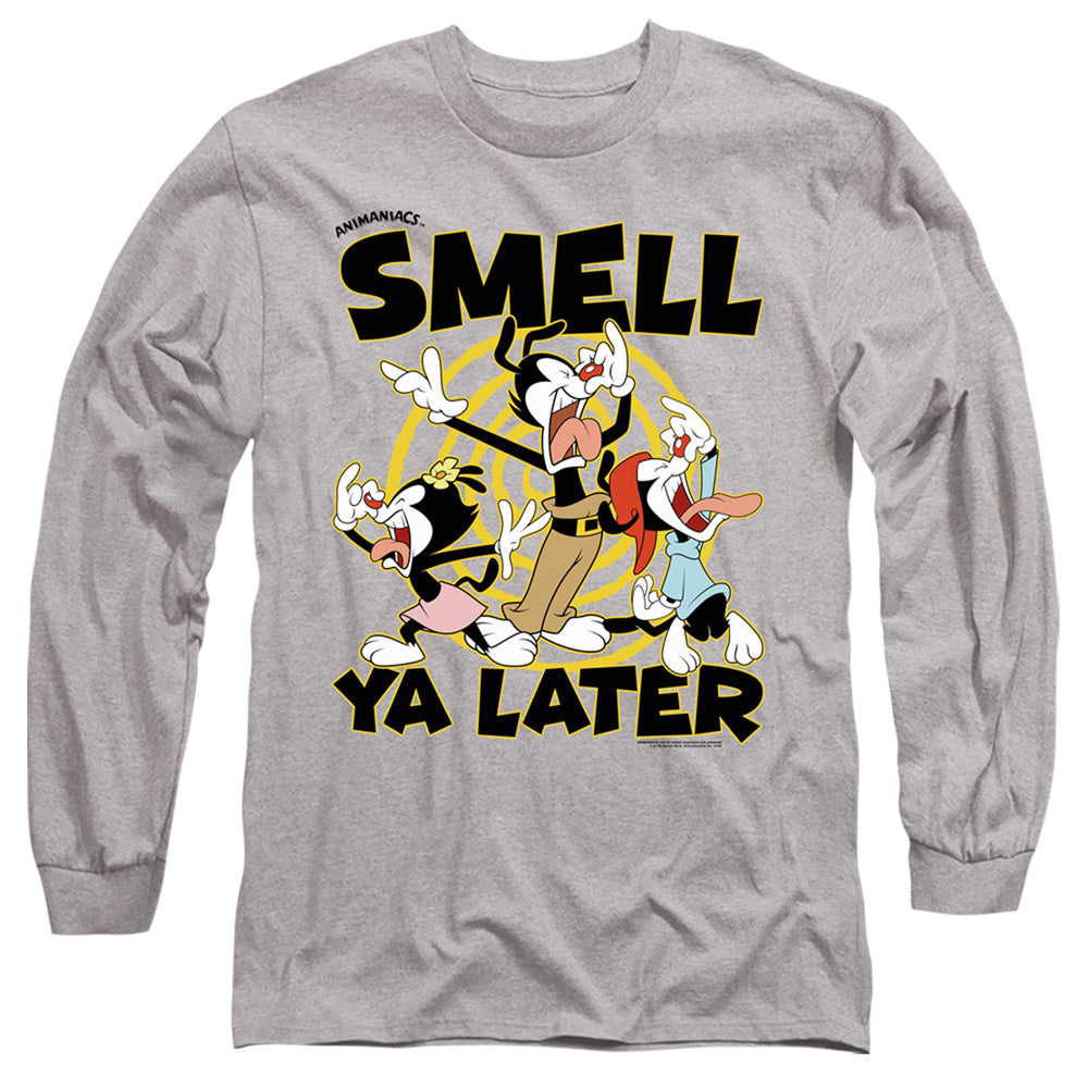 Animaniacs Ell Ya Later Mens Long Sleeve Shirt Athletic Heather - clothing by TeeHivey.com (Image 1)