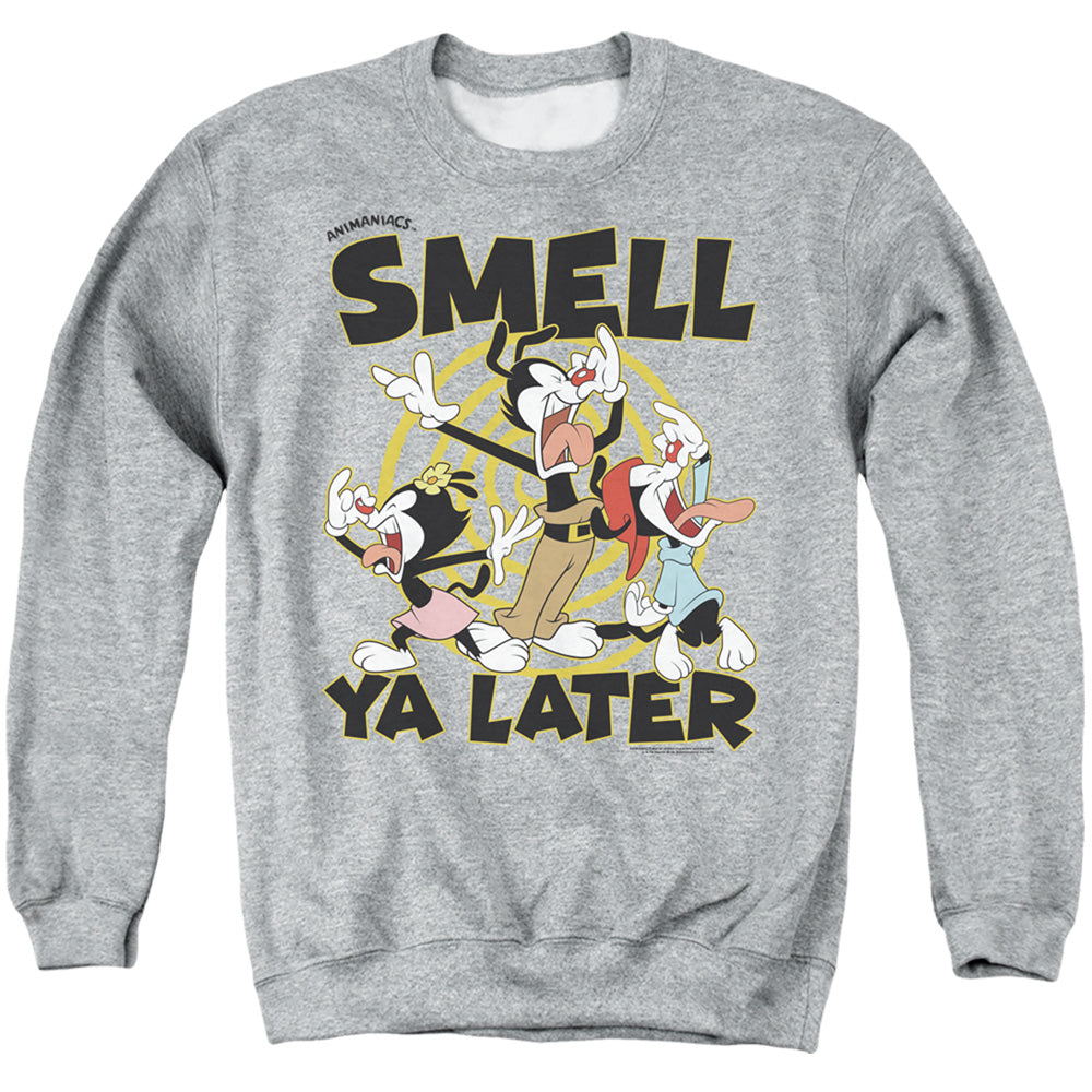 Animaniacs Ell Ya Later Mens Crewneck Sweatshirt Athletic Heather - clothing by TeeHivey.com (Image 2)