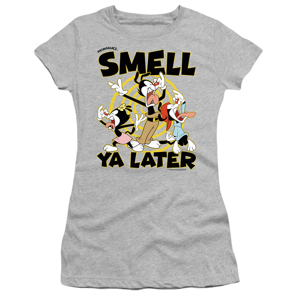 Animaniacs ell Ya Later Junior Sheer Cap Sleeve Womens T Shirt Athletic Heather - clothing by TeeHivey.com