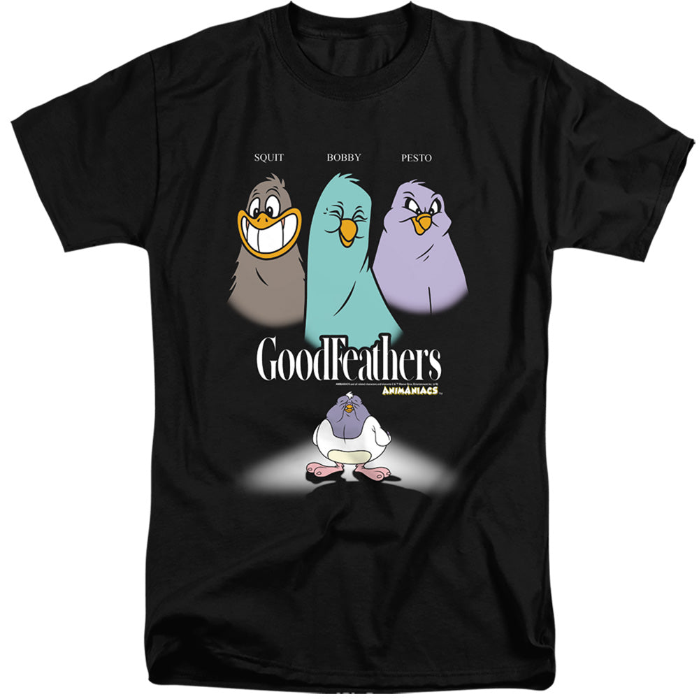 Animaniacs Goodfeathers Mens Tall T Shirt Black - clothing by TeeHivey.com (Image 1)