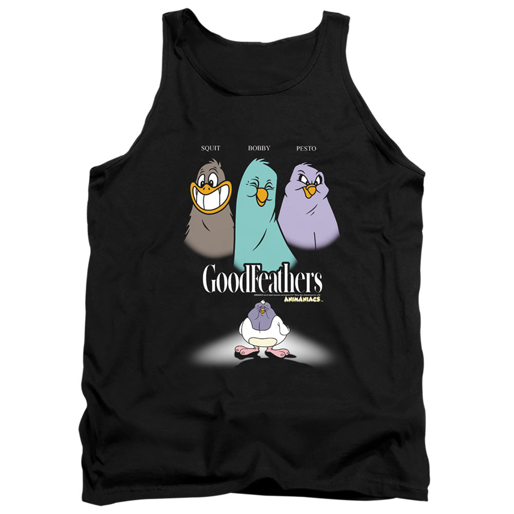 Animaniacs Goodfeathers Mens Tank Top Shirt Black - clothing by TeeHivey.com (Image 2)