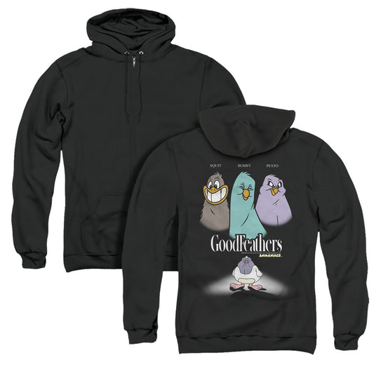 Animaniacs Goodfeathers Back Print Zipper Mens Hoodie Black - clothing by TeeHivey.com