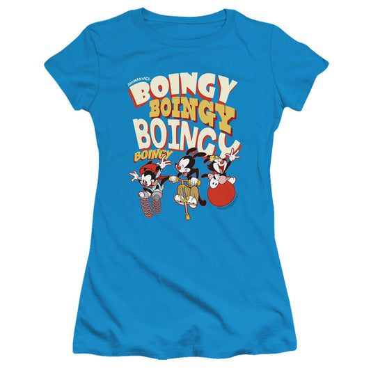 Animaniacs Boingy Junior Sheer Cap Sleeve Womens T Shirt Turquoise - clothing by TeeHivey.com