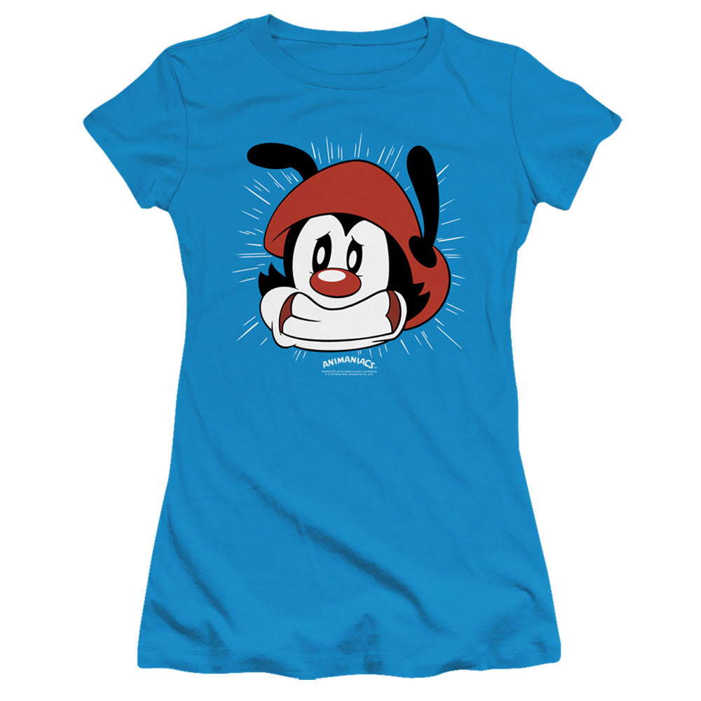 Animaniacs Gotta Go Junior Sheer Cap Sleeve Womens T Shirt Turquoise - clothing by TeeHivey.com
