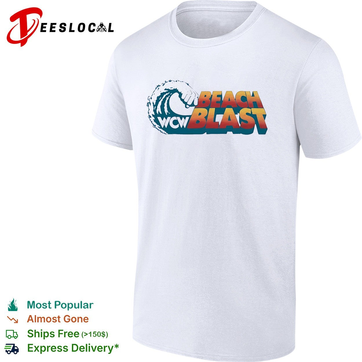 WCW Beach Blast wave logo shirt