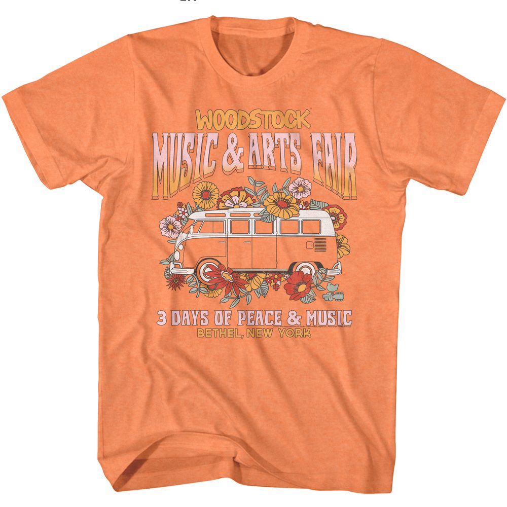 Woodstock - Floral Van - Short Sleeve - Adult - T-Shirt - clothing by TeeHivey.com
