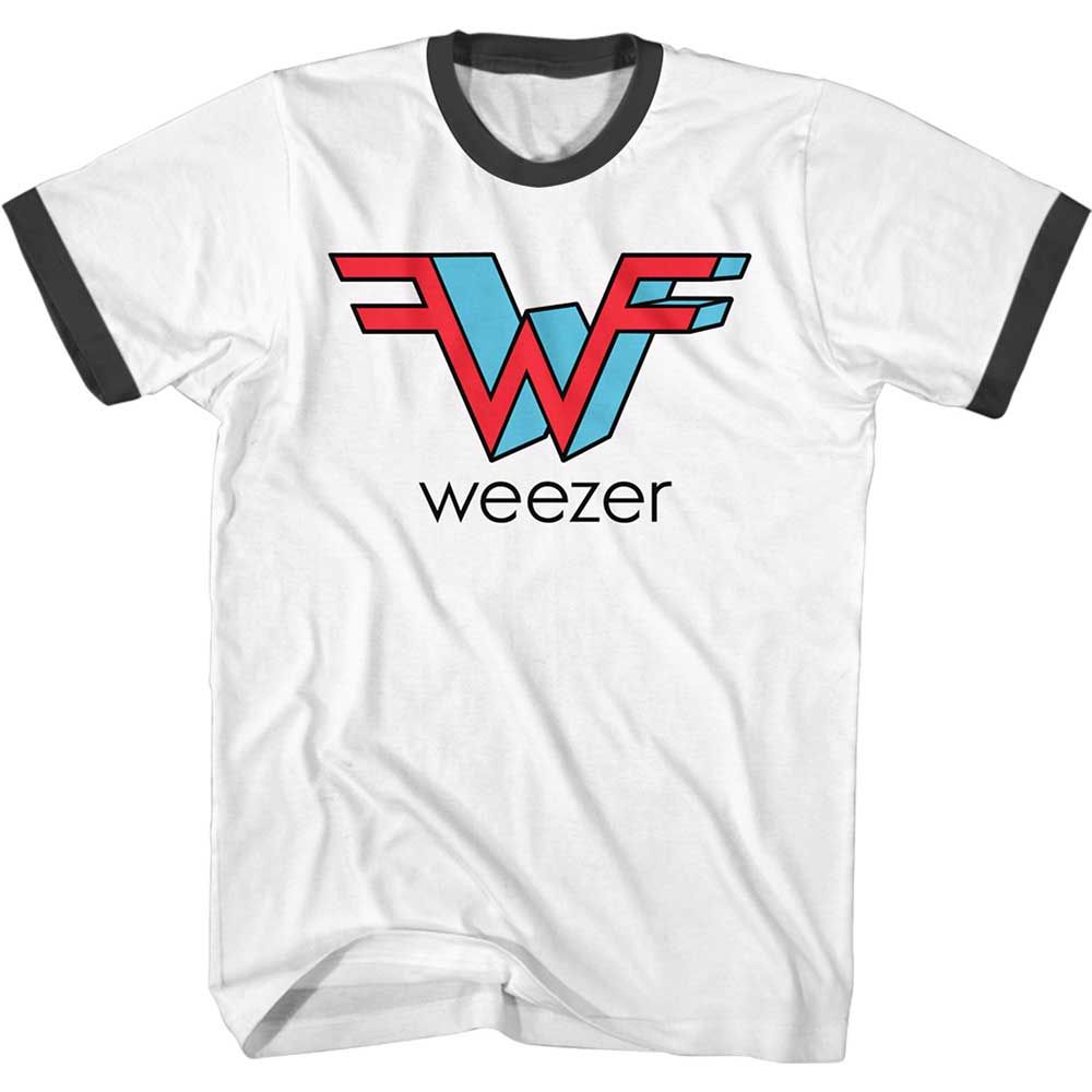 Weezer - 3D W - Short Sleeve - Adult - Ringer T-Shirt - clothing by TeeHivey.com