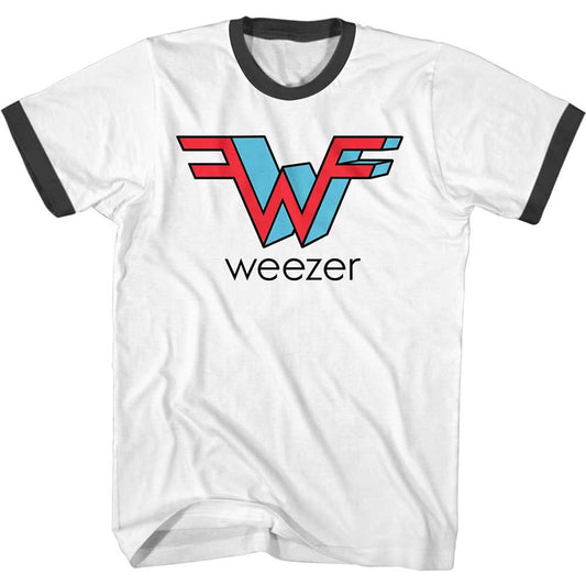 Weezer - 3D W - Short Sleeve - Adult - Ringer T-Shirt - clothing by TeeHivey.com