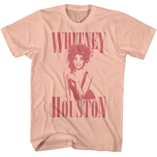 Whitney Houston Monochrome Whit Officially Licensed Adult Short Sleeve T-Shirt