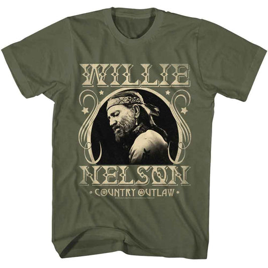 Willie Nelson - Country Outlaw - American Classics Adult Short Sleeve T-Shirt - clothing by TeeHivey.com (Image 1)