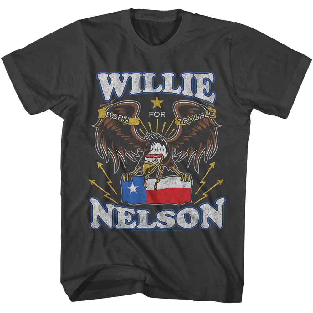 Willie Nelson - Born For Trouble Eagle - American Classics Adult Short Sleeve T-Shirt - clothing by TeeHivey.com (Image 1)