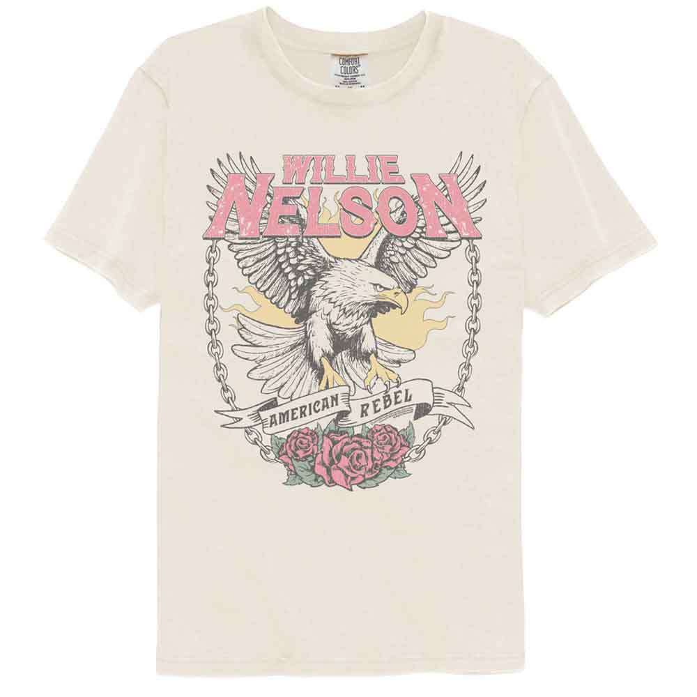 Willie Nelson - Eagle American Rebel - American Classics Adult Short Sleeve Comfort Color T-Shirt (Image 1)