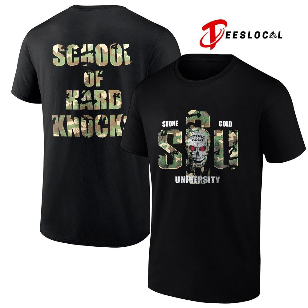 WWE Stone Cold school of hard knocks skull shirt