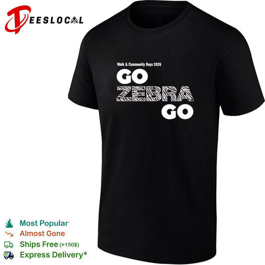 Walk community days 2026 go zebra go animal print shirt
