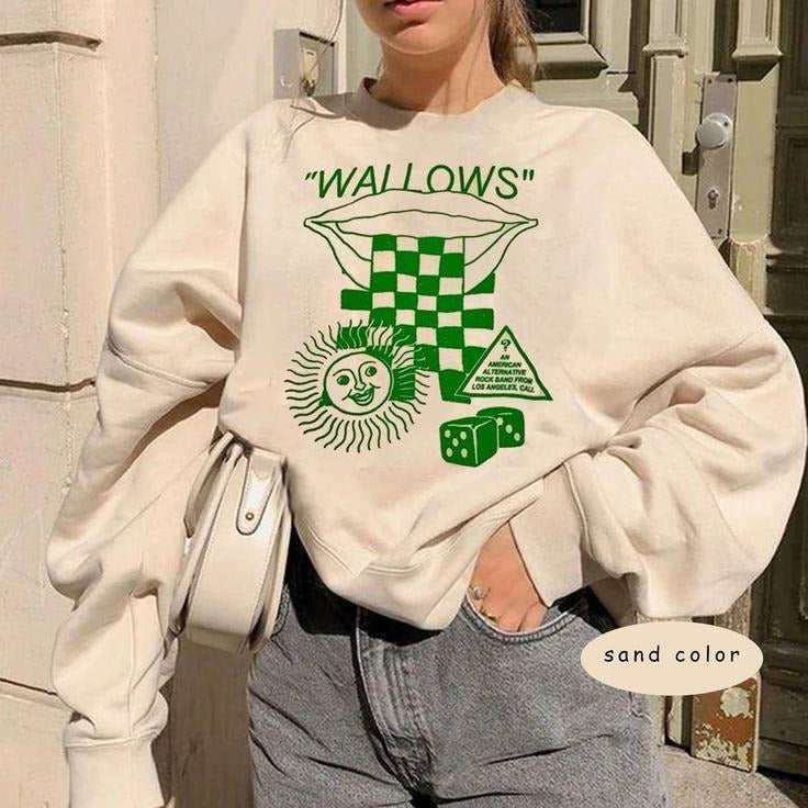 Wallows Aesthetic Y2K Sweatshirt - Remote 2022 PREMIUM Unisex Tee, Vintage Band