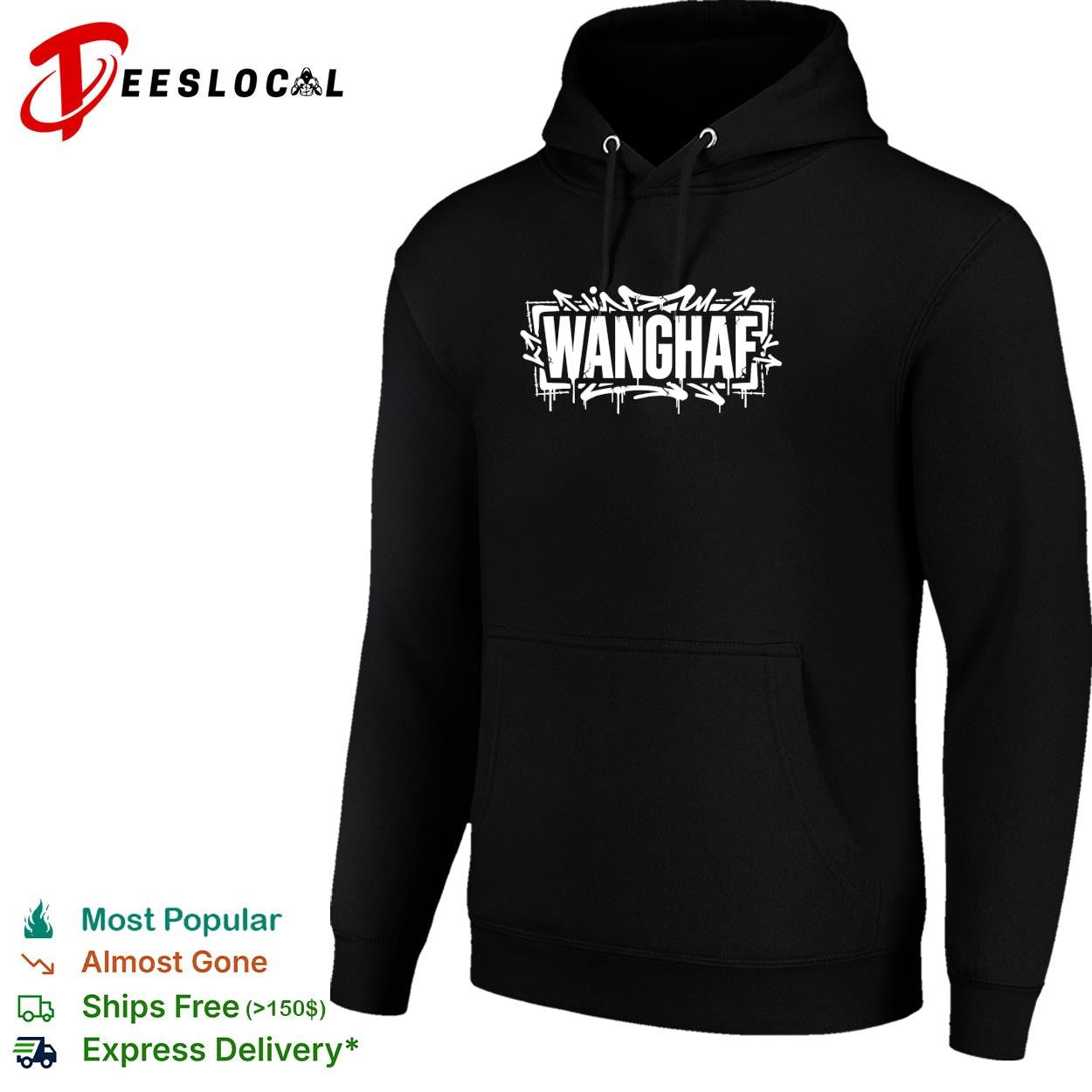 Wanghaf graffiti style bold text graphic shirt