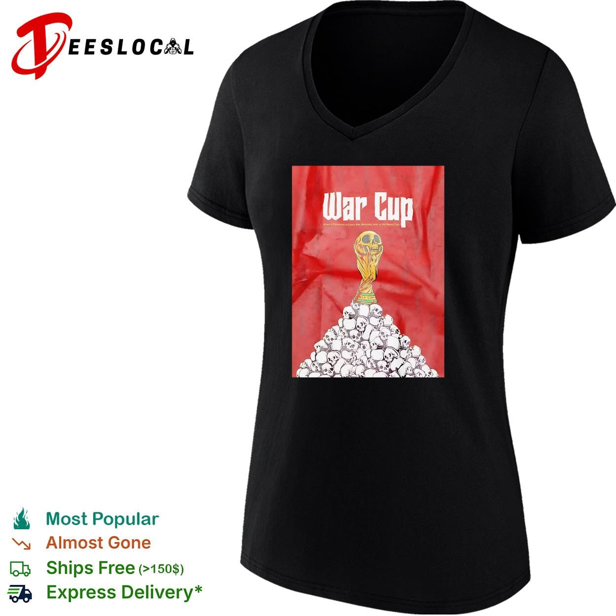 War Cup FIFA World Cup trophy skulls political protest dark art shirt