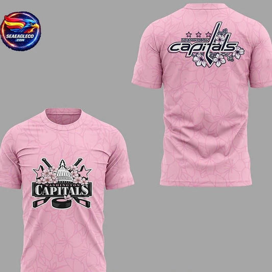 Washington Capitals Pink Cherry Bloosom 2026 Night Two Sided Shirt