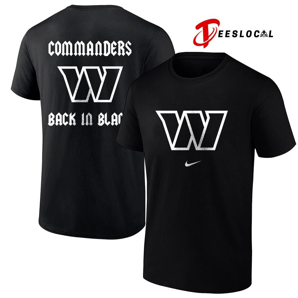 Washington Commanders back in black logo shirt