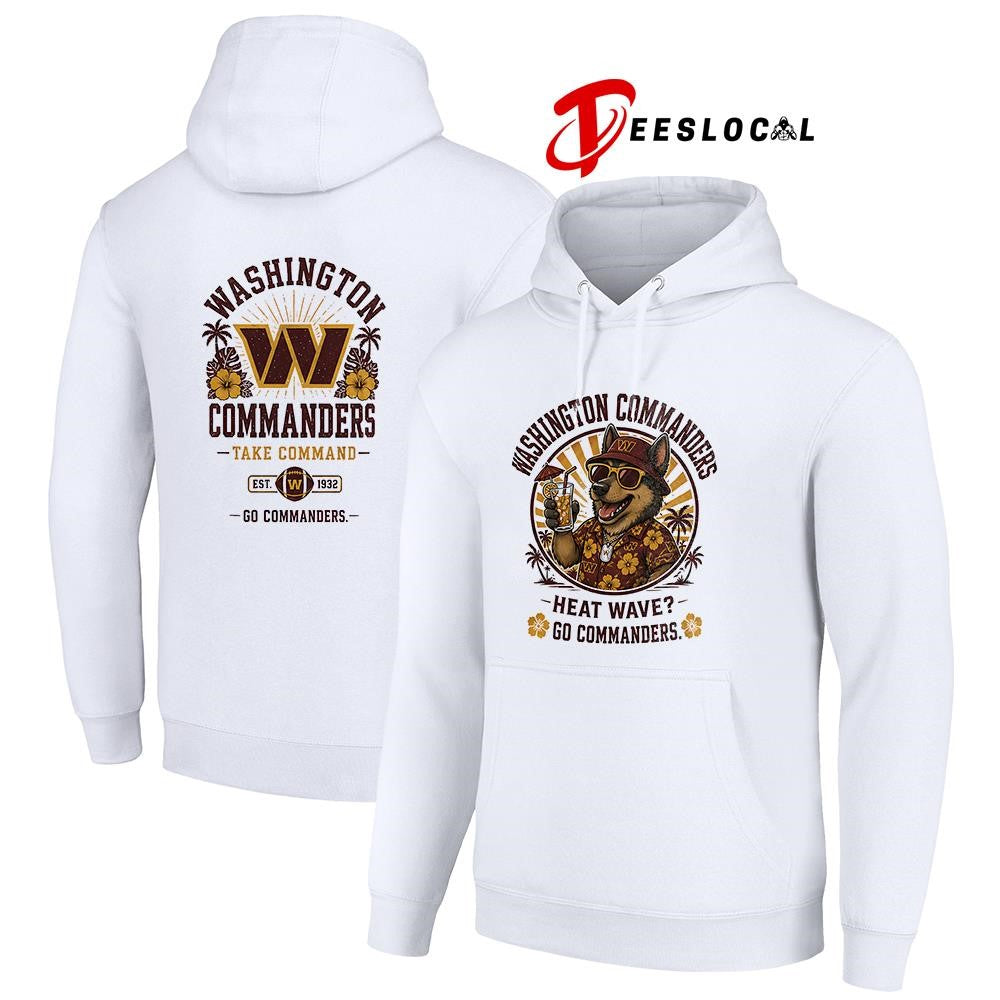 Washington Commanders heat wave beach vibes mascot shirt