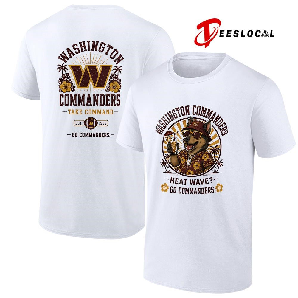 Washington Commanders heat wave beach vibes mascot shirt