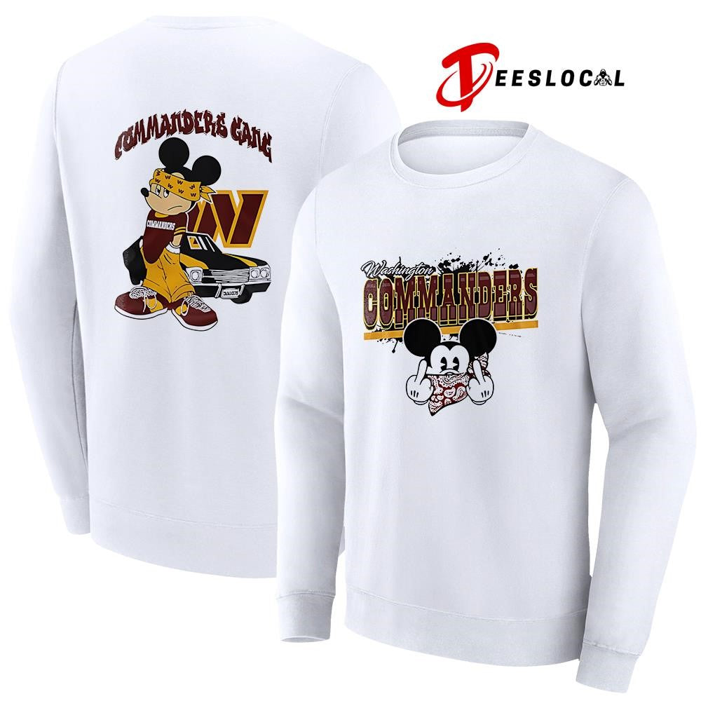 Washington Commanders x Gangsta Mickey Mouse middle finger shirt