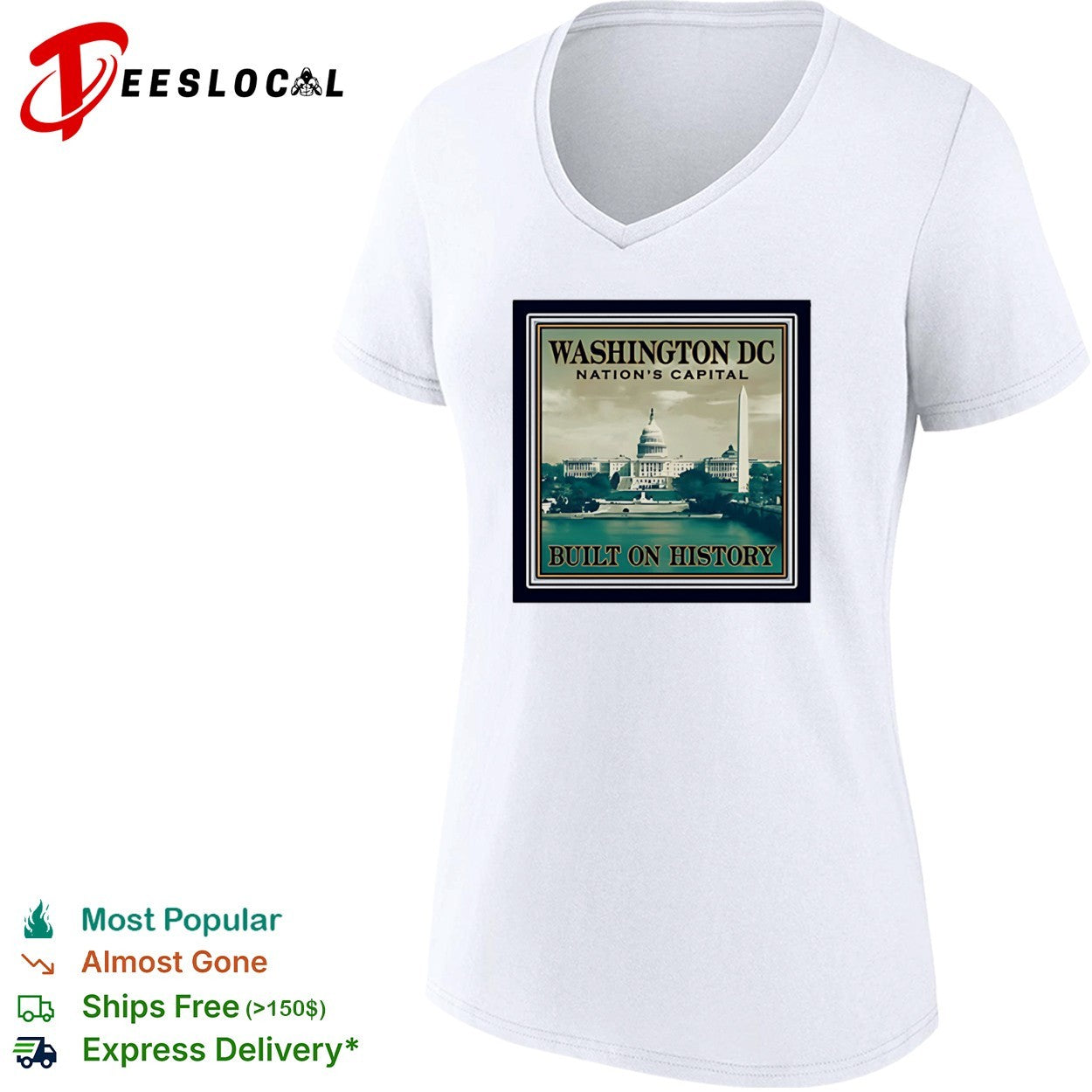 Washington DC Nation’s Capital Built on History United States Capitol Monument shirt