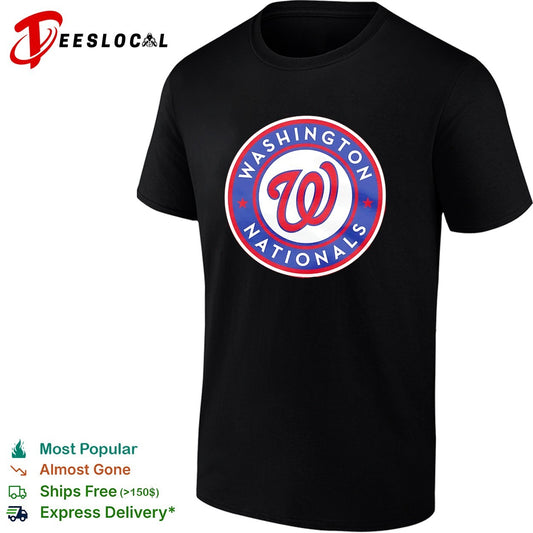 Washington Nationals curly W circle star baseball logo shirt