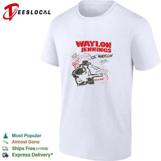 Waylon Jennings Ol’ Waylon Austin Texas graffiti style vintage shirt