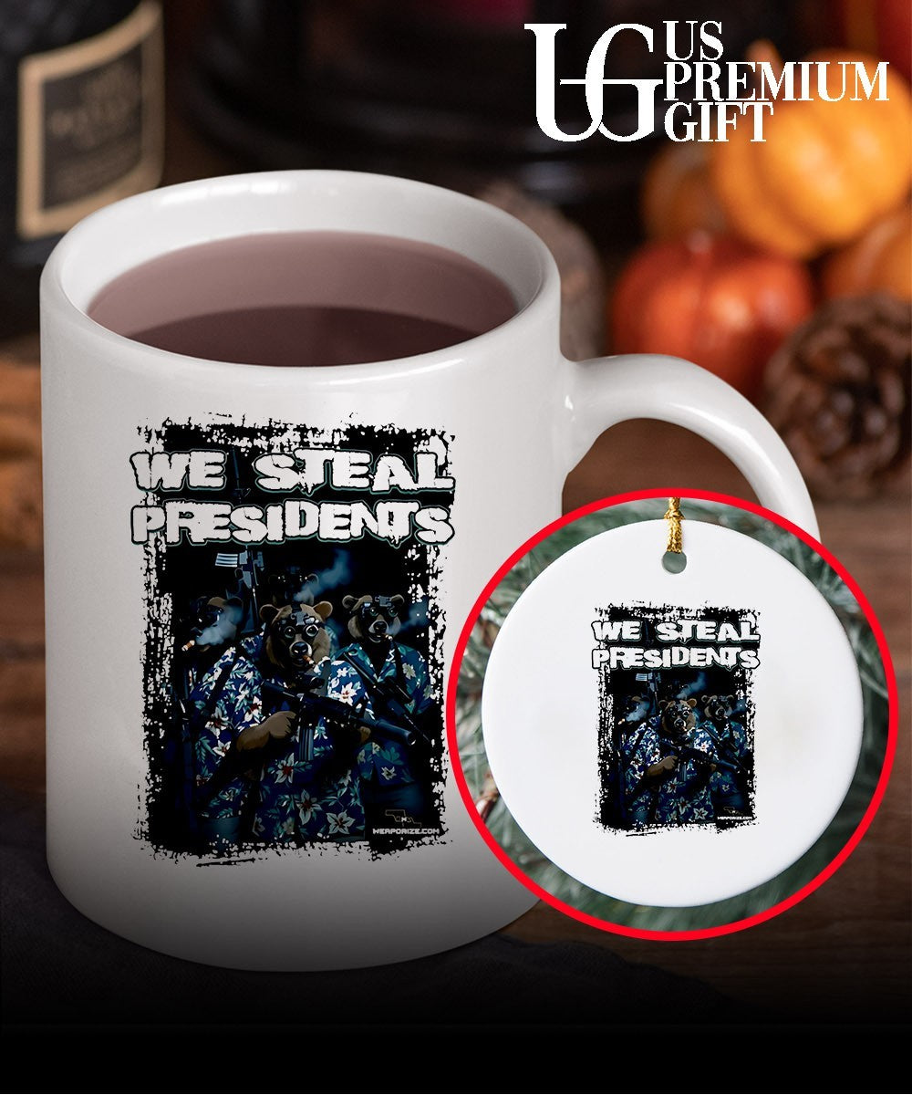 We Steal Presidents tactical bears smoking cigars in hawaiian shirt