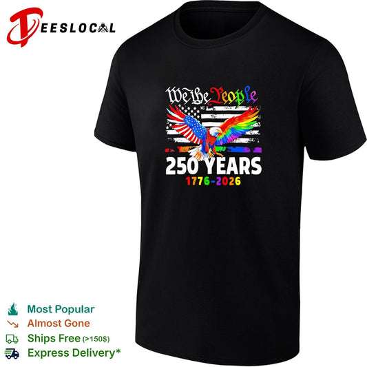 We the people 250 years 1776 2026 American flag Pride Month eagle shirt