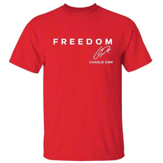 Wear Red on October 14th as CJK Day T-Shirt, C.K. Birthday Tee, Charlie Kirk Shirt, Graphic Design Unisex Cotton T-shirt for Men for Women Menswear Womenswear
