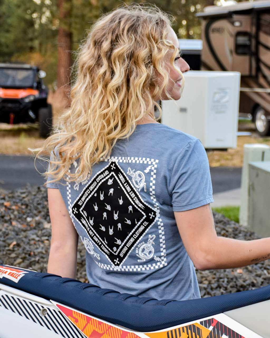 Bandana Ladies V Neck Tee - clothing by TeeHivey.com (Image 2)