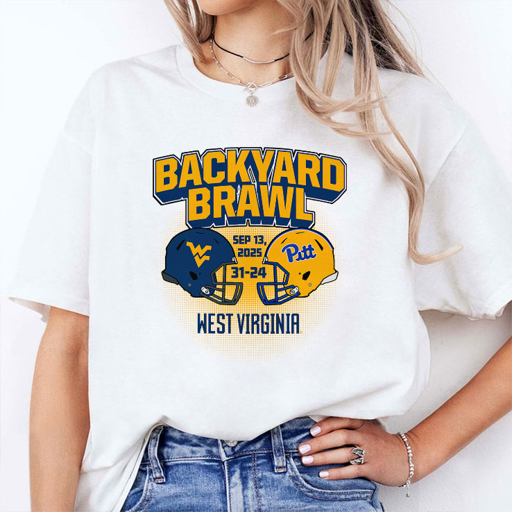 West Virginia Mountaineers Beat Pittsburgh Panthers 31-24 Backyard Brawl T Shirt