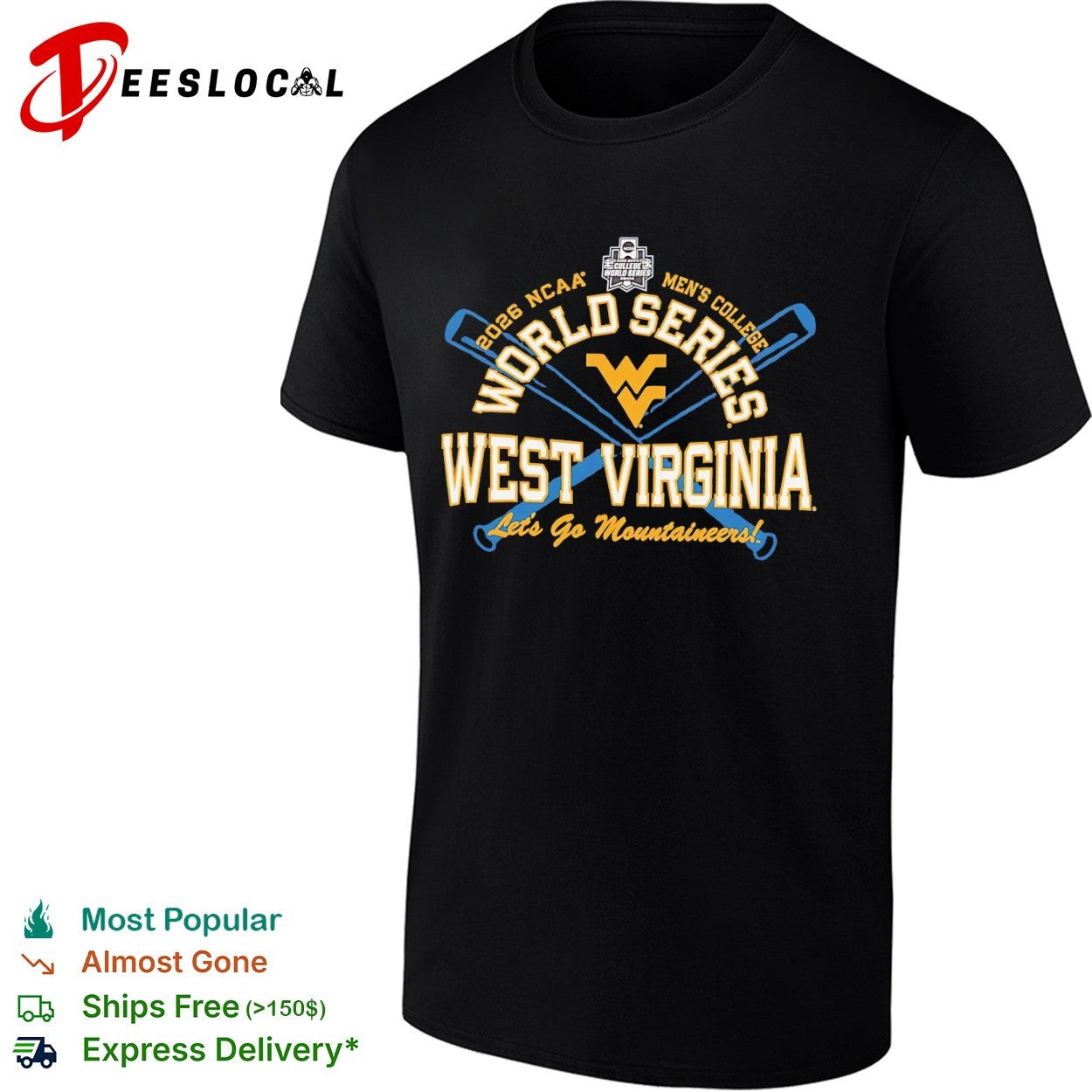 West Virginia Mountaineers NCAA Men’s College World Series 2026 shirt