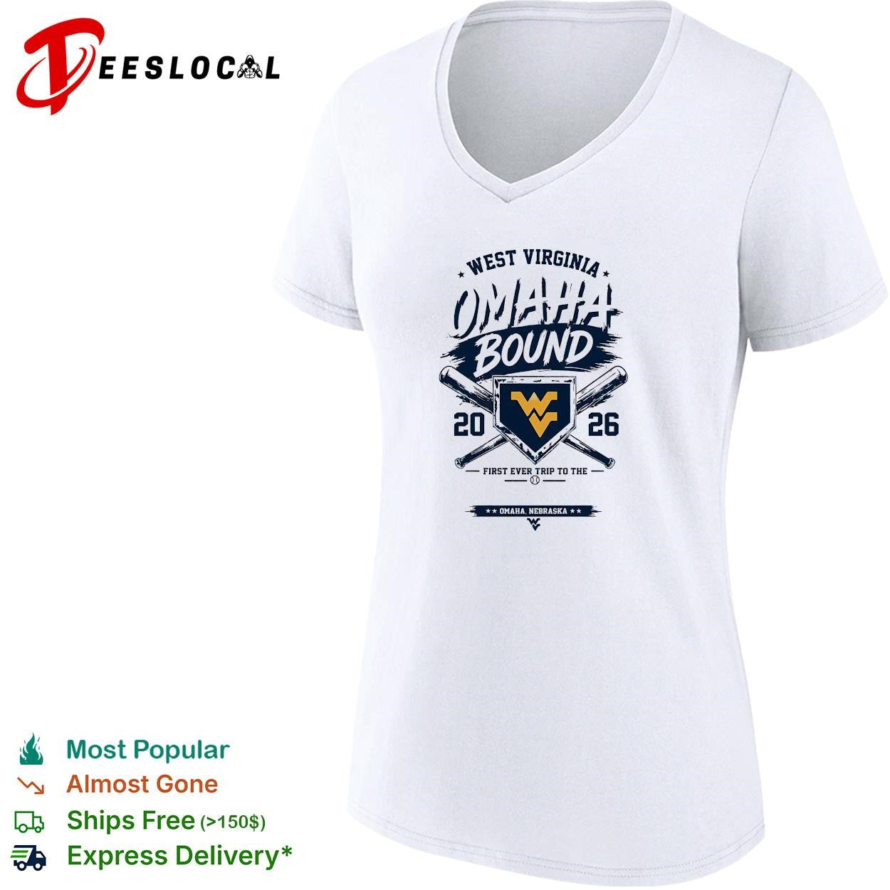 West Virginia Omaha bound 2026 first trip college world series crossed bats shirt